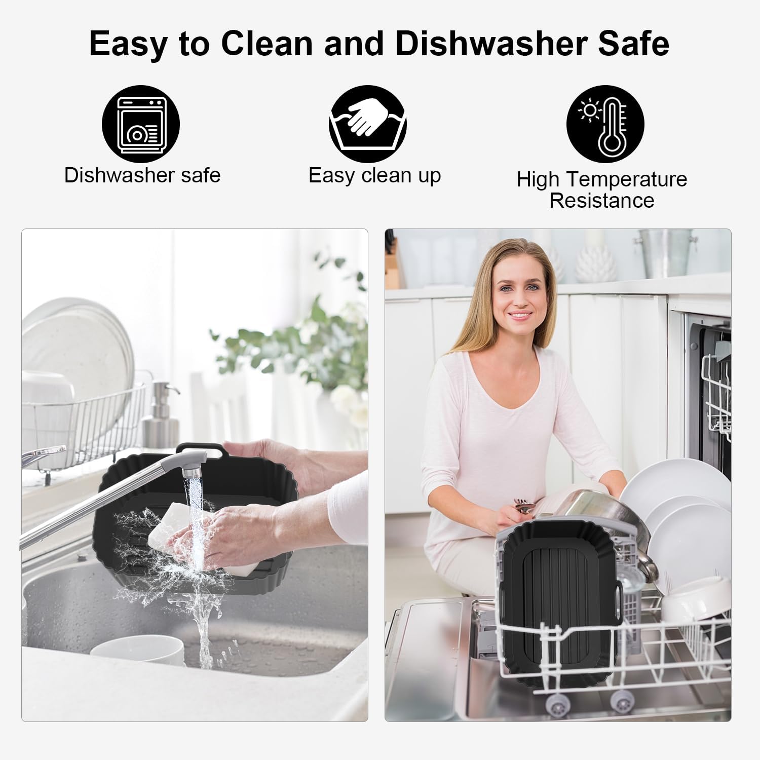 Moule silicone air fryer - compatible 7,6L à 9,5L - réutilisable - accessoires pour friteuse - AF300EU AF400EU AF200EU