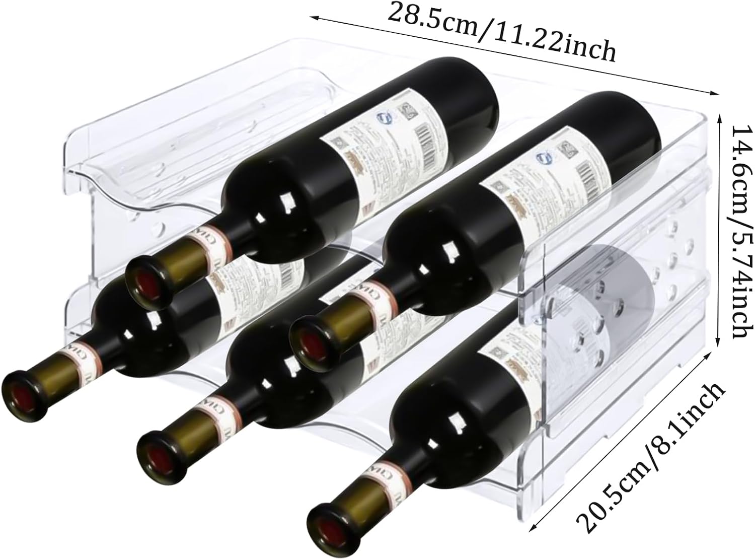 MXTIMWAN - Porte-bouteilles empilable, 2 niveaux, range vin, cuisine, MXTIMWAN