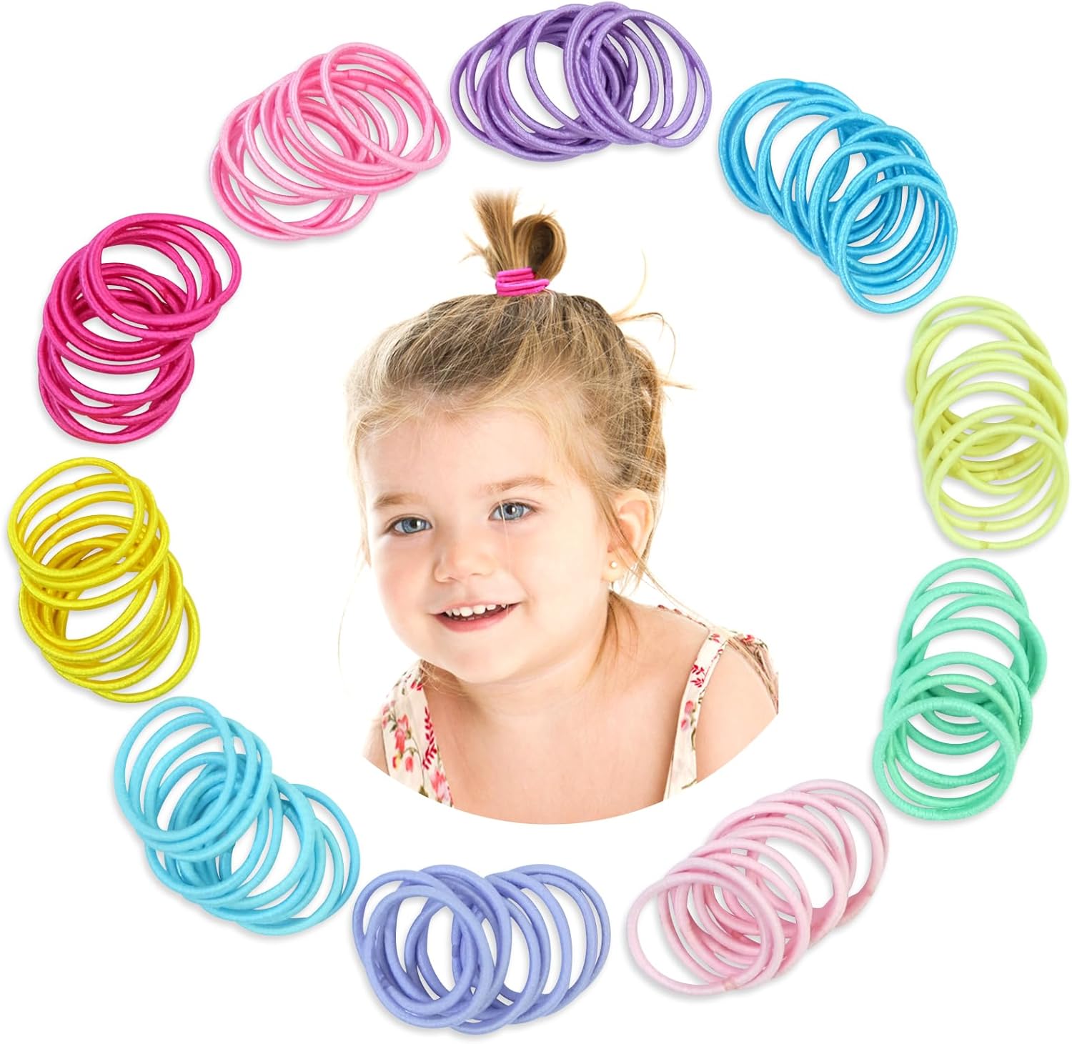 Elastiques à cheveux – lot 320 pièces, 2,5 cm, multicolore, enfants
