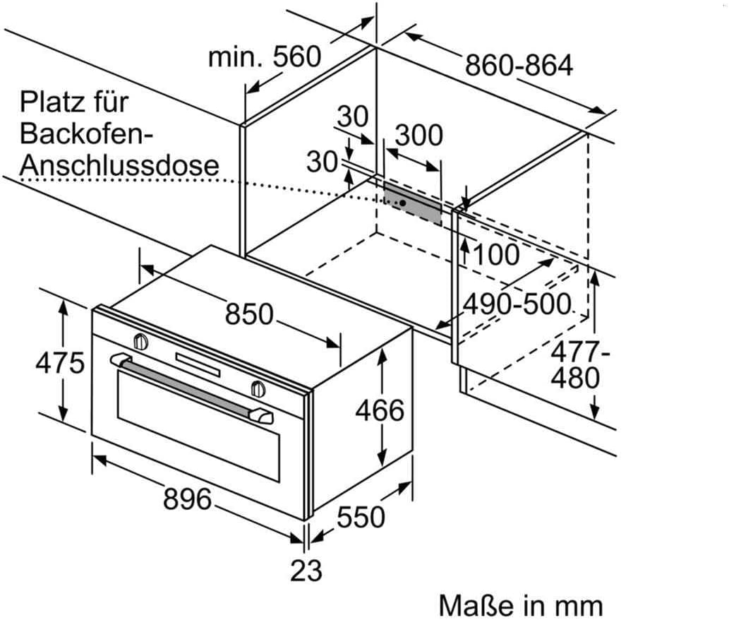 Bosch - Série 6 - 48x90 cm - four encastrable, écran tactile, tiroir VBC5580S0