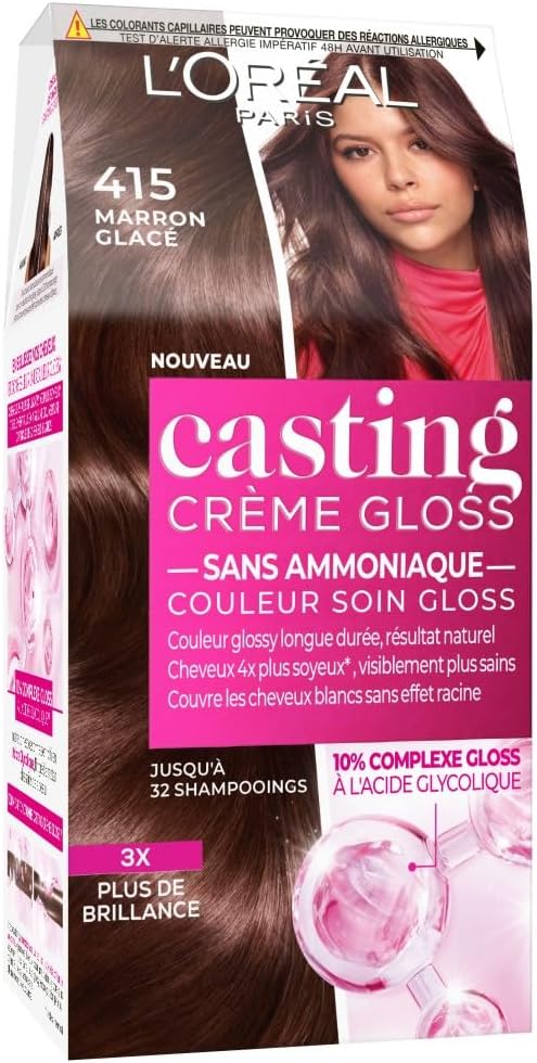 L'Oréal Paris - Casting Crème Gloss - soin coloration sans ammoniaque - Marron Glacé 415