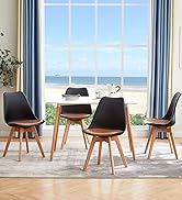 EGGREE Lot de 4 Chaises Salle à Manger Scandinaves SGS Tested, Chaises de Cuisine Rembourrée en C...