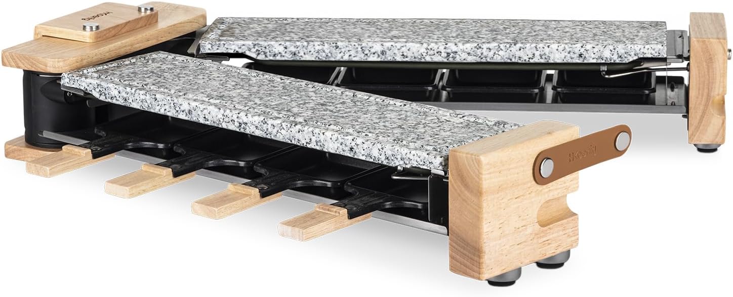 H.Koenig - WOD362 - appareil raclette 8 pers, pierre granit, pivotant