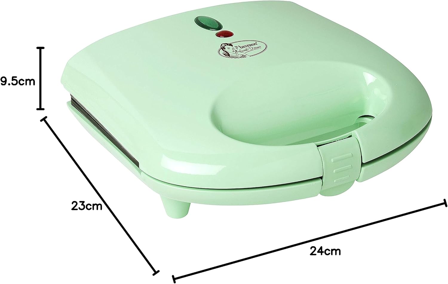 Bestron - Gaufrier Rétro - 700W, revêtement antiadhésif, vert menthe