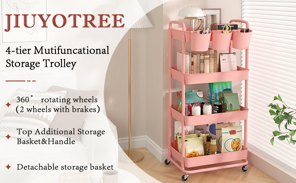 storage cart 4 pink