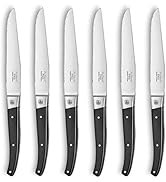 Lou Laguiole Pro - Coffret 6 couteaux steak lame dentée, Black