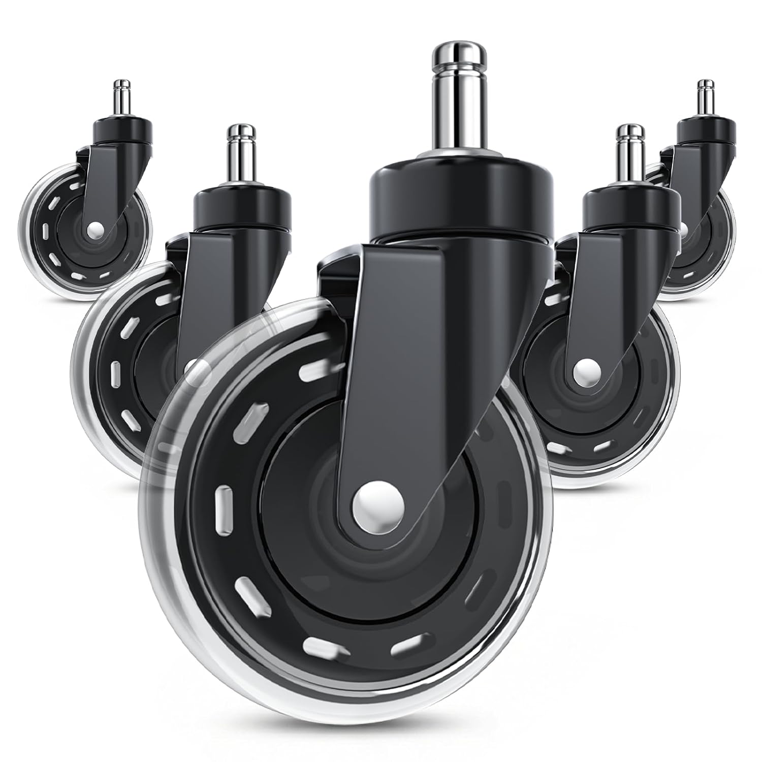 COSYLAND - roulettes bureau - 11x22 mm - silencieuses, sols durs