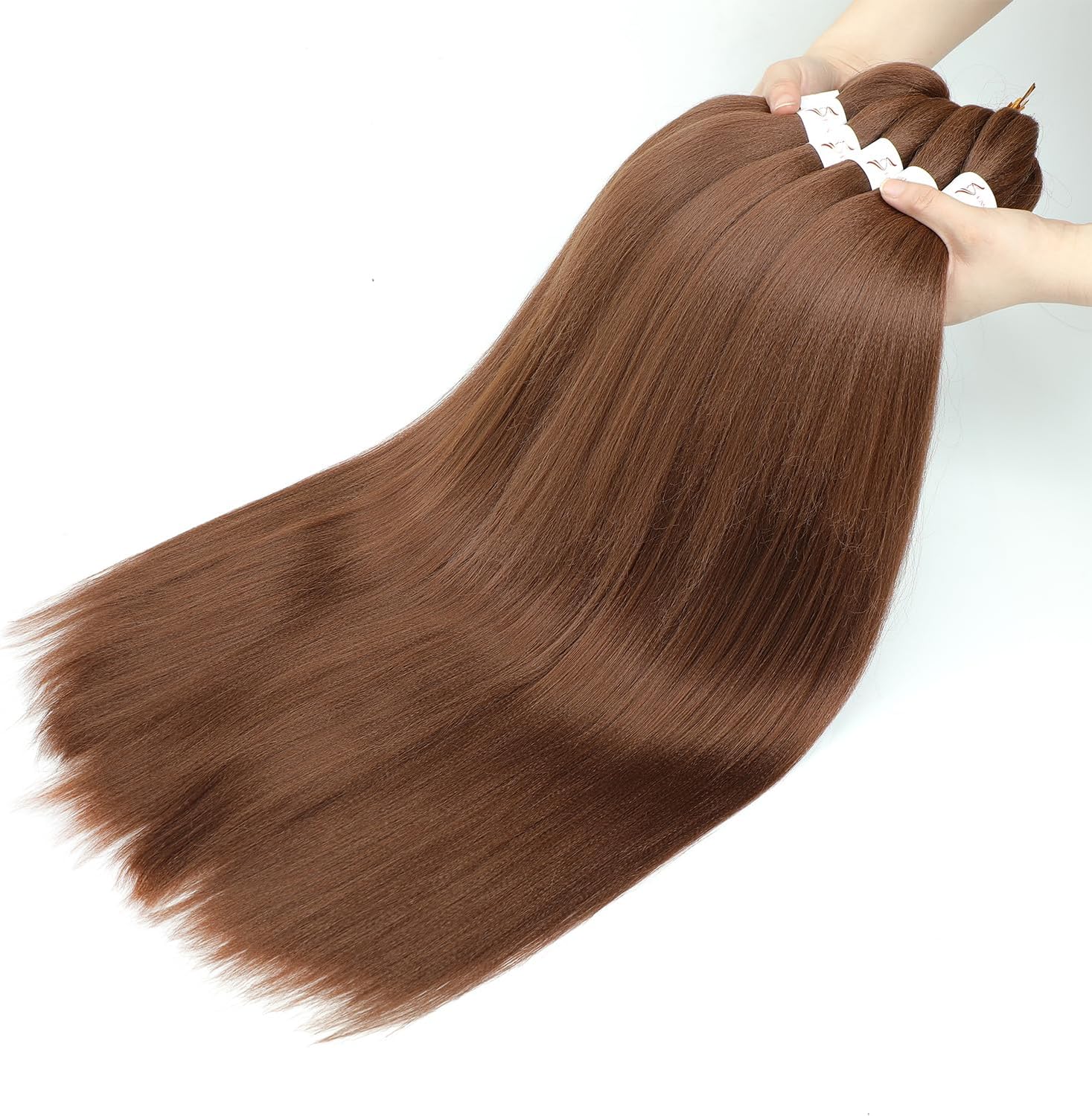 Extensions cheveux courts - 16 pouces - Kanekalon brun, 6 paquets, tressage facile