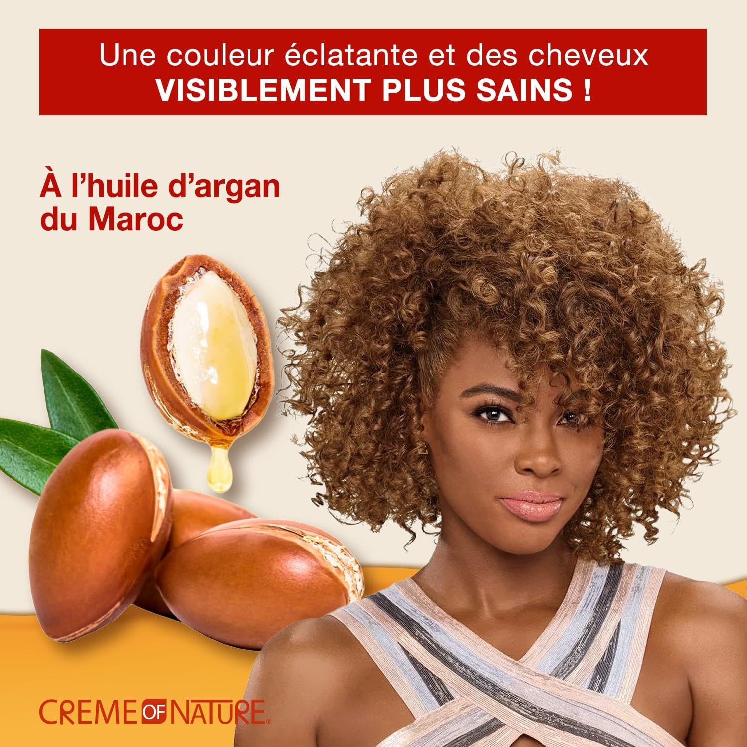 Creme of Nature - Argan Oil coloration permanente - cheveux bouclés à crépus - 100% couvrance cheveux blancs, 9.2 châtai