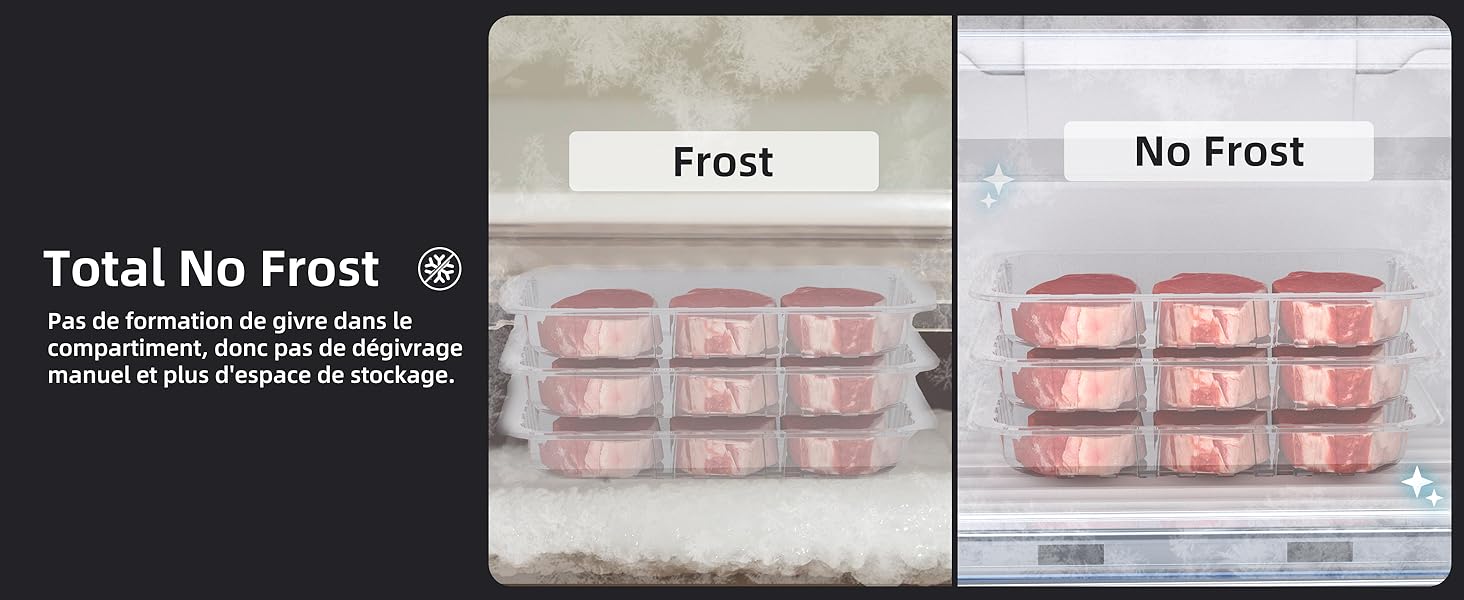 un grand contenant de viande congelée