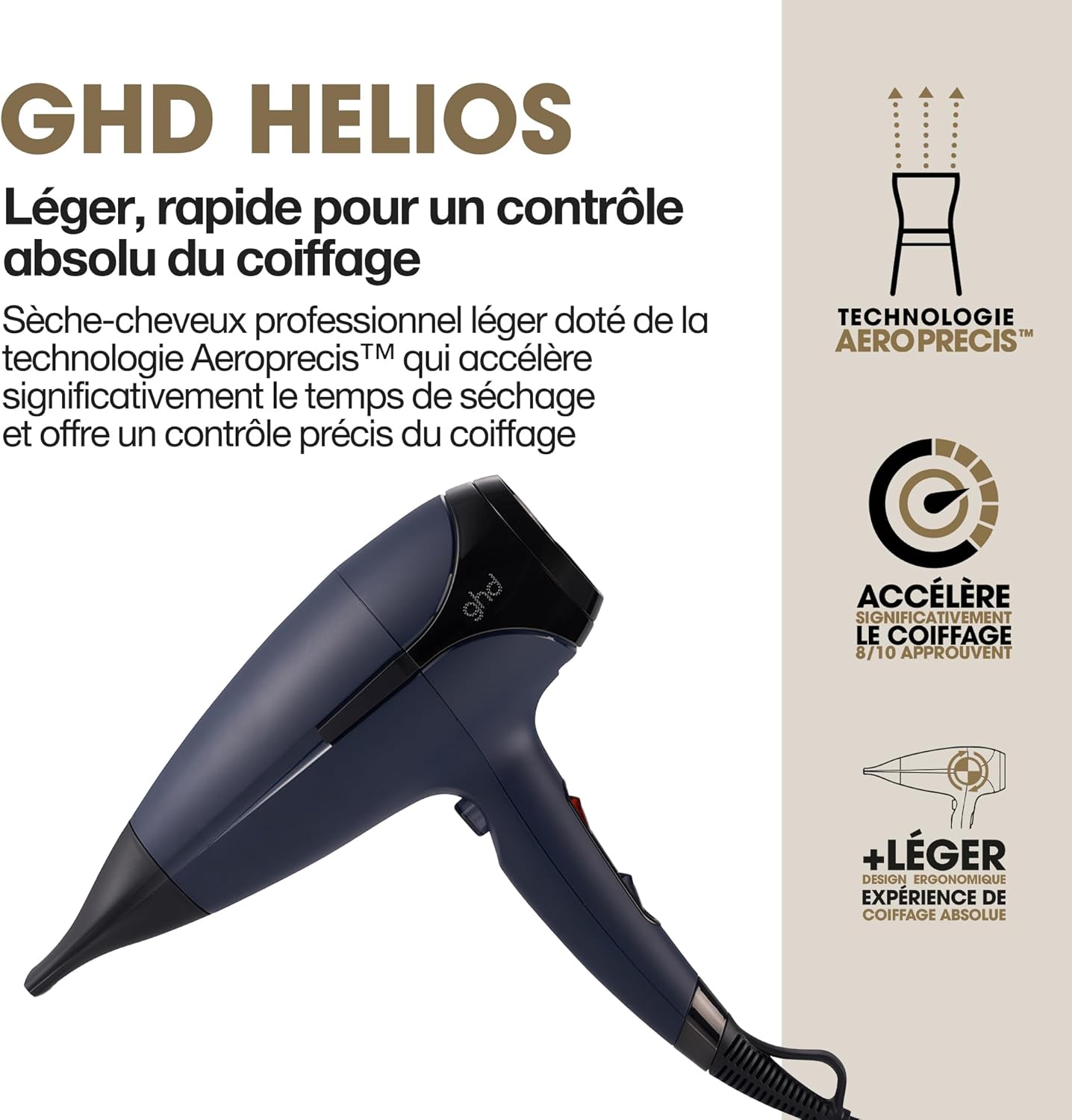 ghd - Helios - sèche-cheveux puissant et précis, cheveux brillants