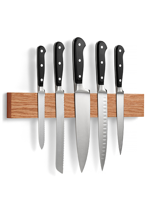 Porte Couteaux Aimanté en Chêne