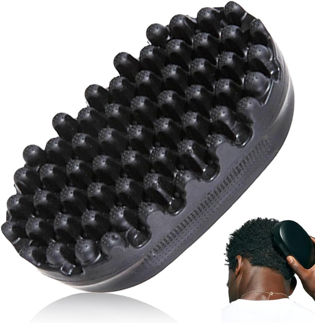 Brosse à cheveux - caoutchouc lavable - pour cheveux bouclés et afro