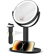 MOMOKUBA Miroir cosmétique avec éclairage – Miroir de maquillage réglable en hauteur de 7" avec éclairage, ...