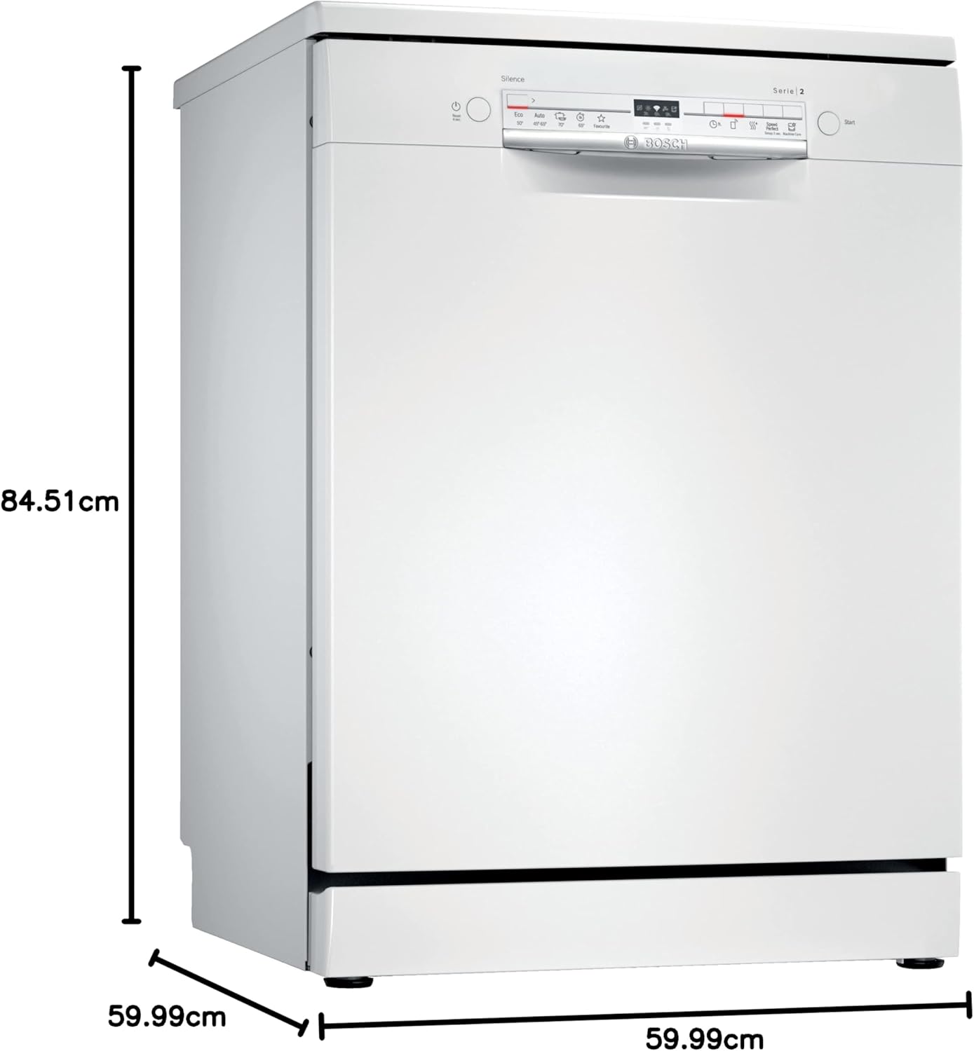 Bosch - Série 2 lave-vaisselle - 60cm - 12 couverts, Home Connect, EcoSilence, Blanc - SMS2ITW12E