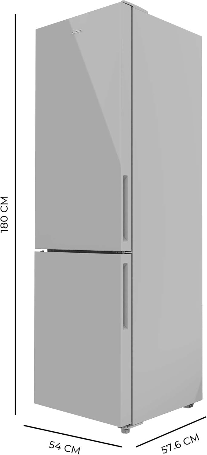 Cecotec - Bolero CoolMarket Combi 250 - 250L - Total No Frost, verre gris, Multi Air Flow, classe E