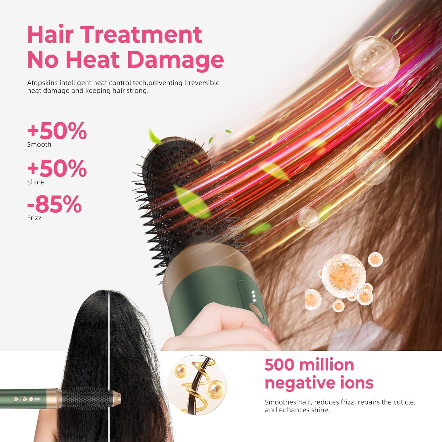 Atopskins - Air Styler 7 en 1 - 30,5 mm - 110000 U/min, sèche-cheveux, lisseur, boucleur