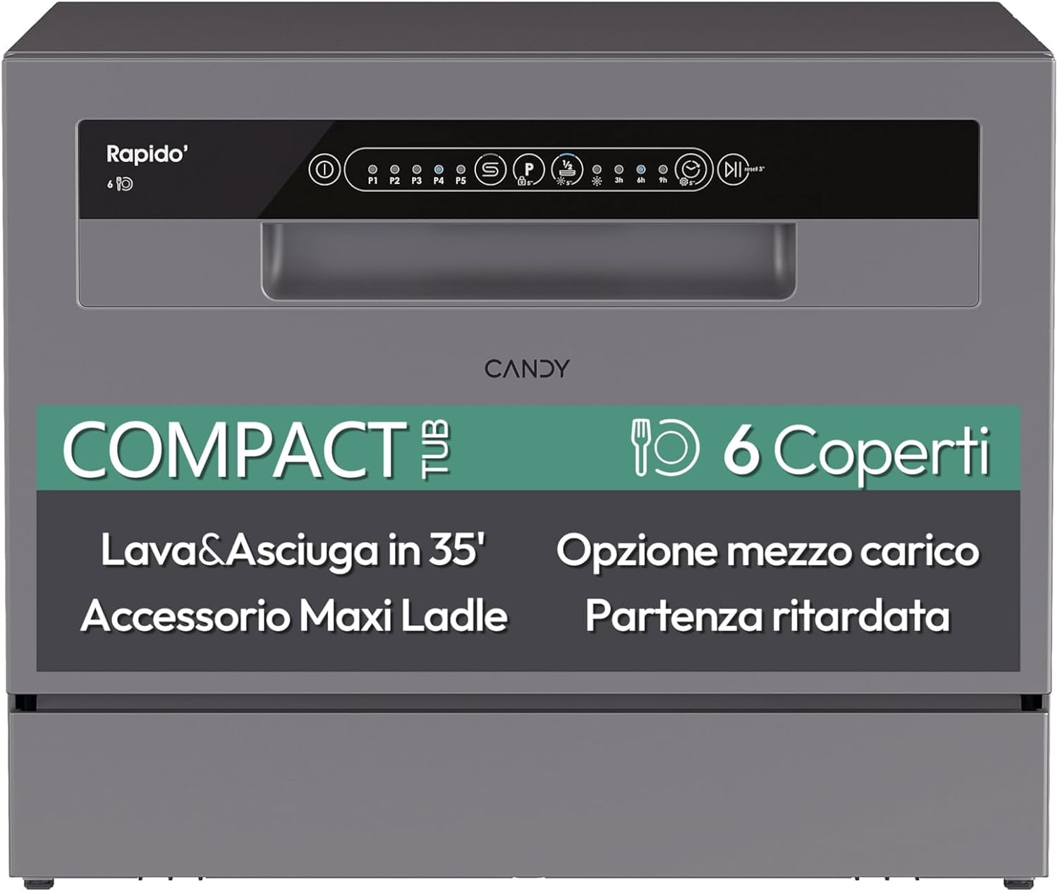 Candy - Mini lave-vaisselle série CP - compact 6 couverts, faible conso - CP 6E51LS