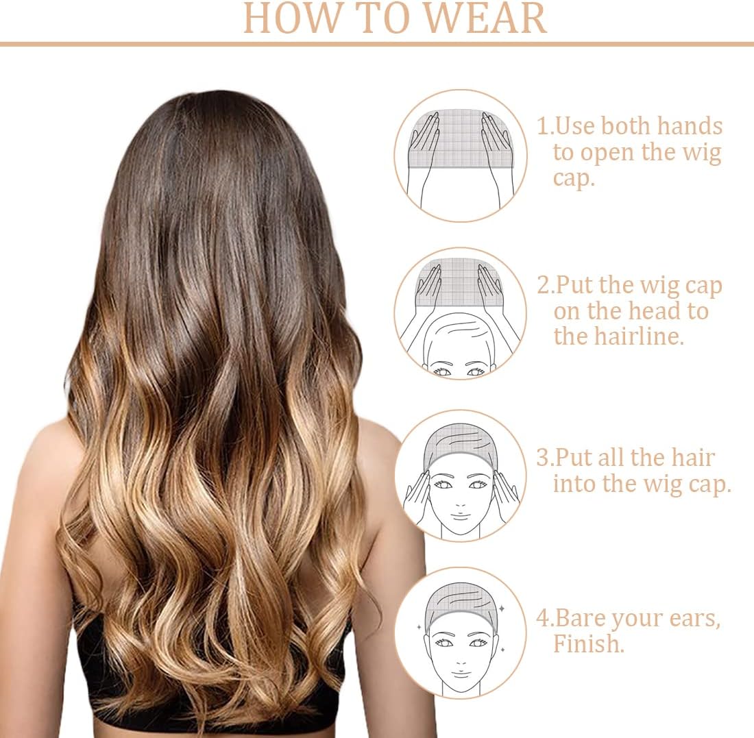 Casquettes de perruque - 6 pièces - nylon extensible doux, respirant, unisexe