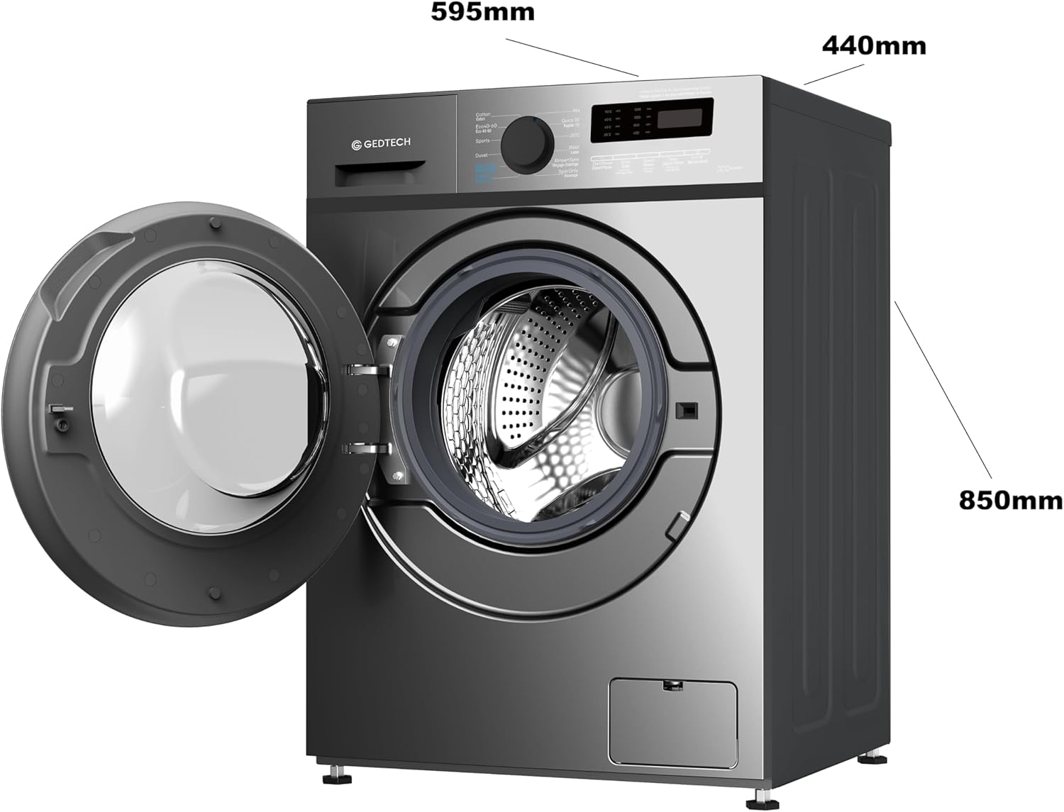 GEDTECH – lave-linge série GLL71200BL – 7 kg – 1200 tr/min – 16 programmes – faible consommation – GLL71200BL