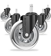 Cosyland Lot de 5 roulettes pour chaise de bureau 11 mm x 22 mm