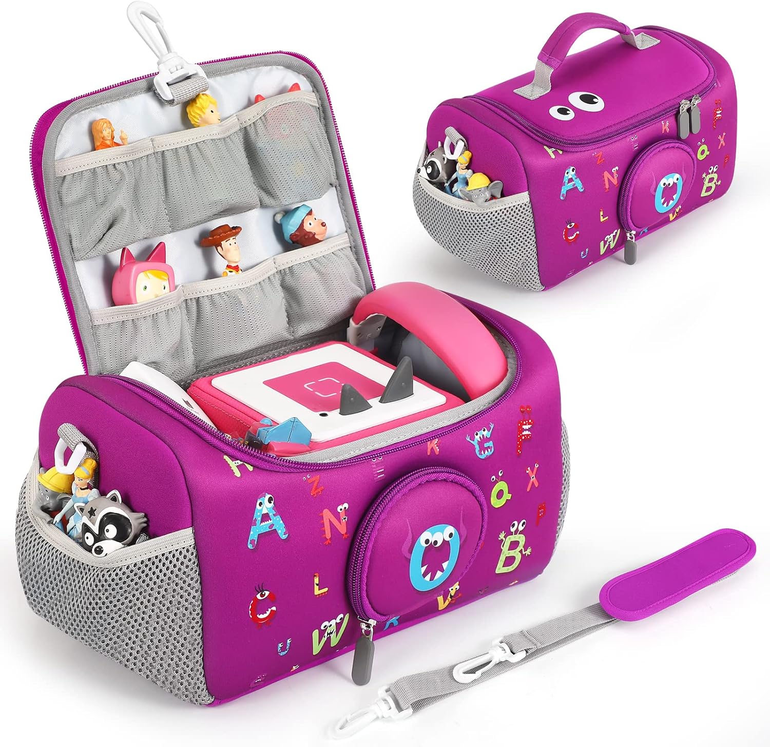 Étui de transport Toniebox - violet - organiseur compact, pour figurines et accessoires