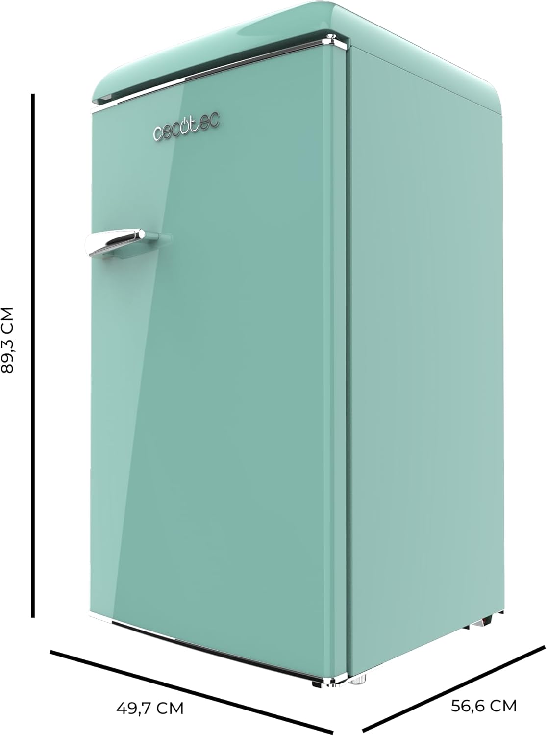Cecotec - Mini frigo rétro Bolero Coolmarket TT - 89,3x48,7 cm - 95L, classe E