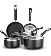 KICHLY Ensemble de 5 ustensiles de cuisine antiadhésifs adaptés aux plaques à induction avec poêl...