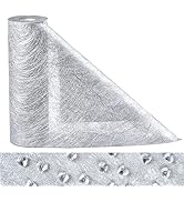 Anstore Chemin de table non tissé réutilisable en tissu décoratif Argenté 23 cm x 30 m pour Hochz...