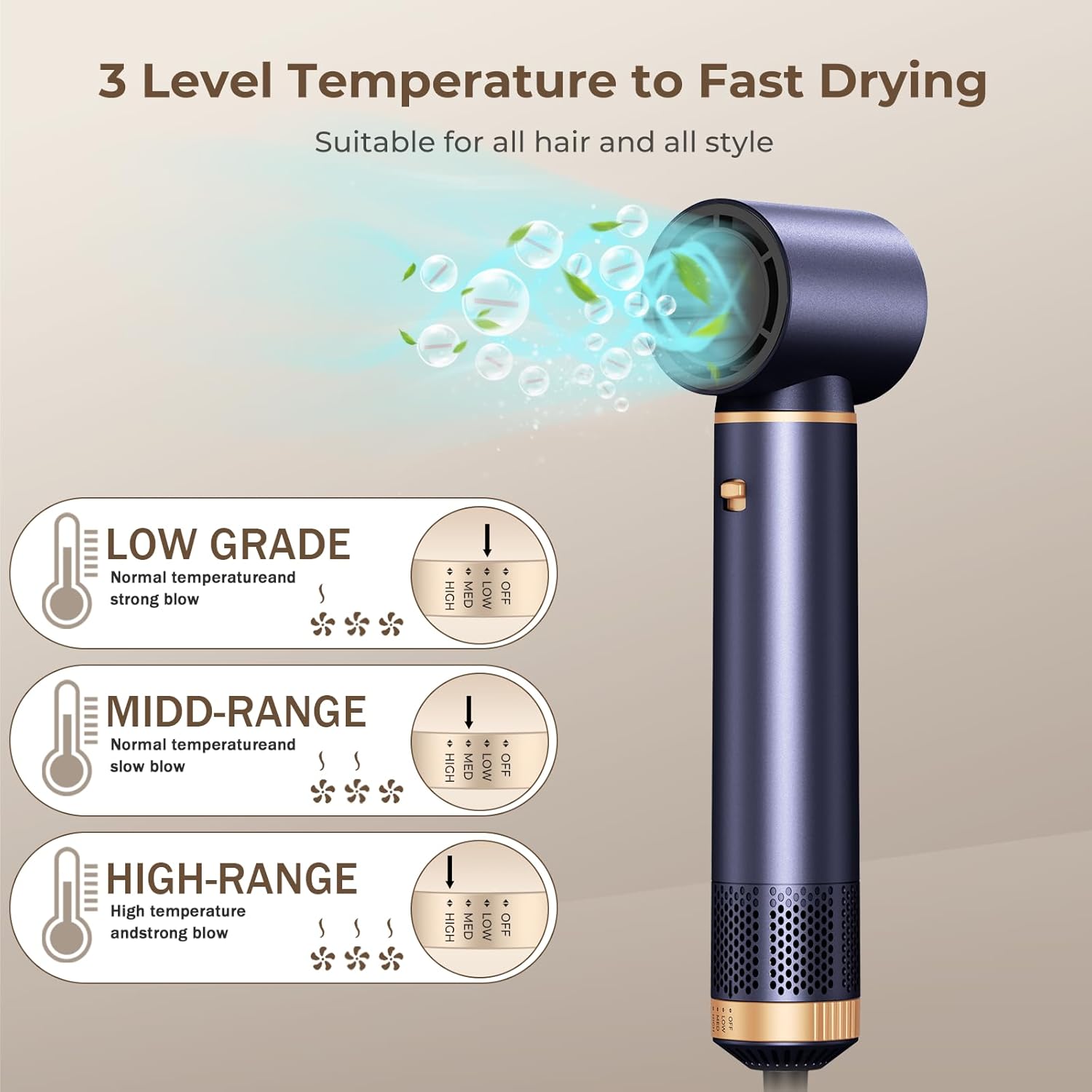 Brosse soufflante 5 en 1 - séchage, boucles, lissage, air chaud