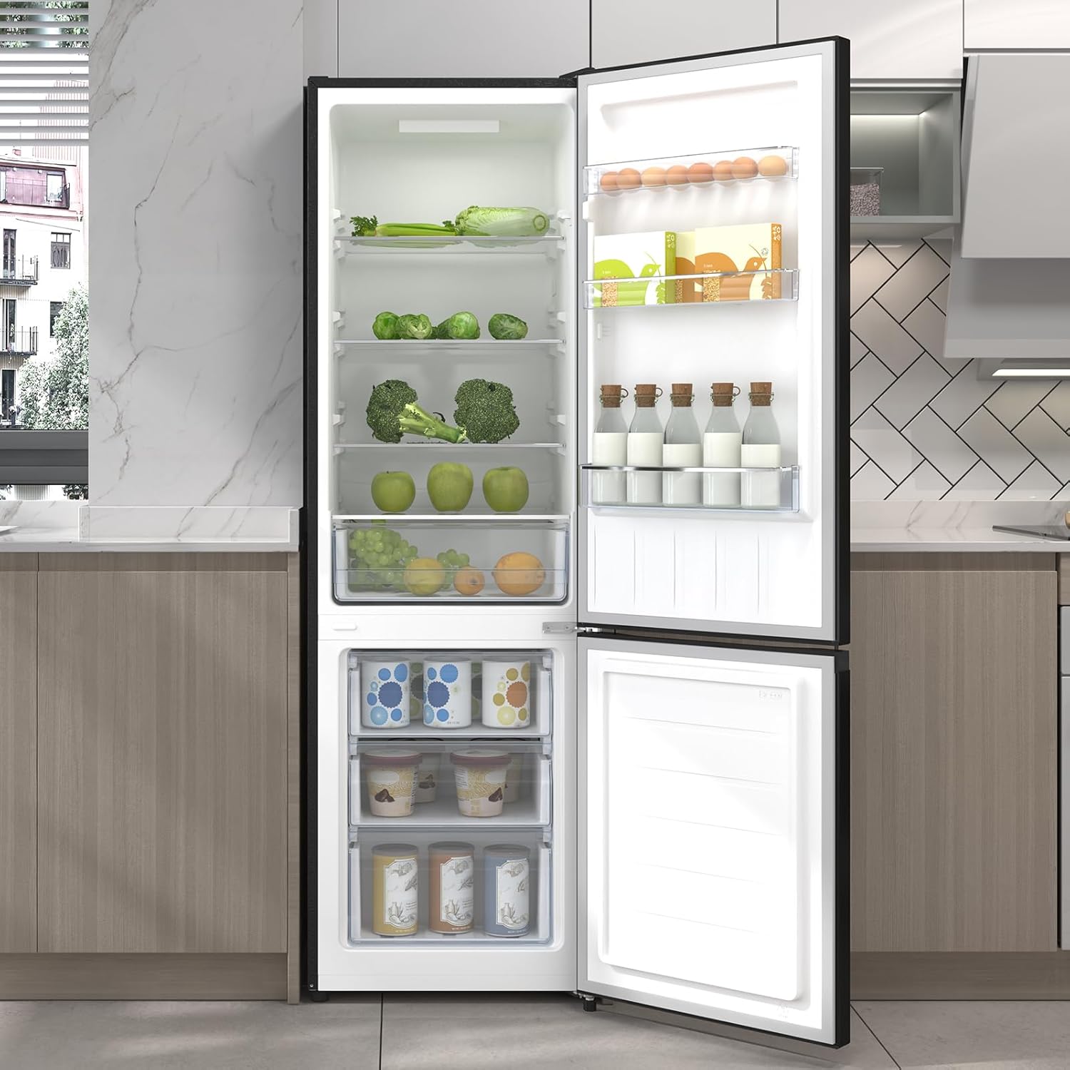 CHIQ - Réfrigérateur bas série FBM - 262L, inox, portes réversibles, low frost, silencieux, garantie 12 ans - FBM260L