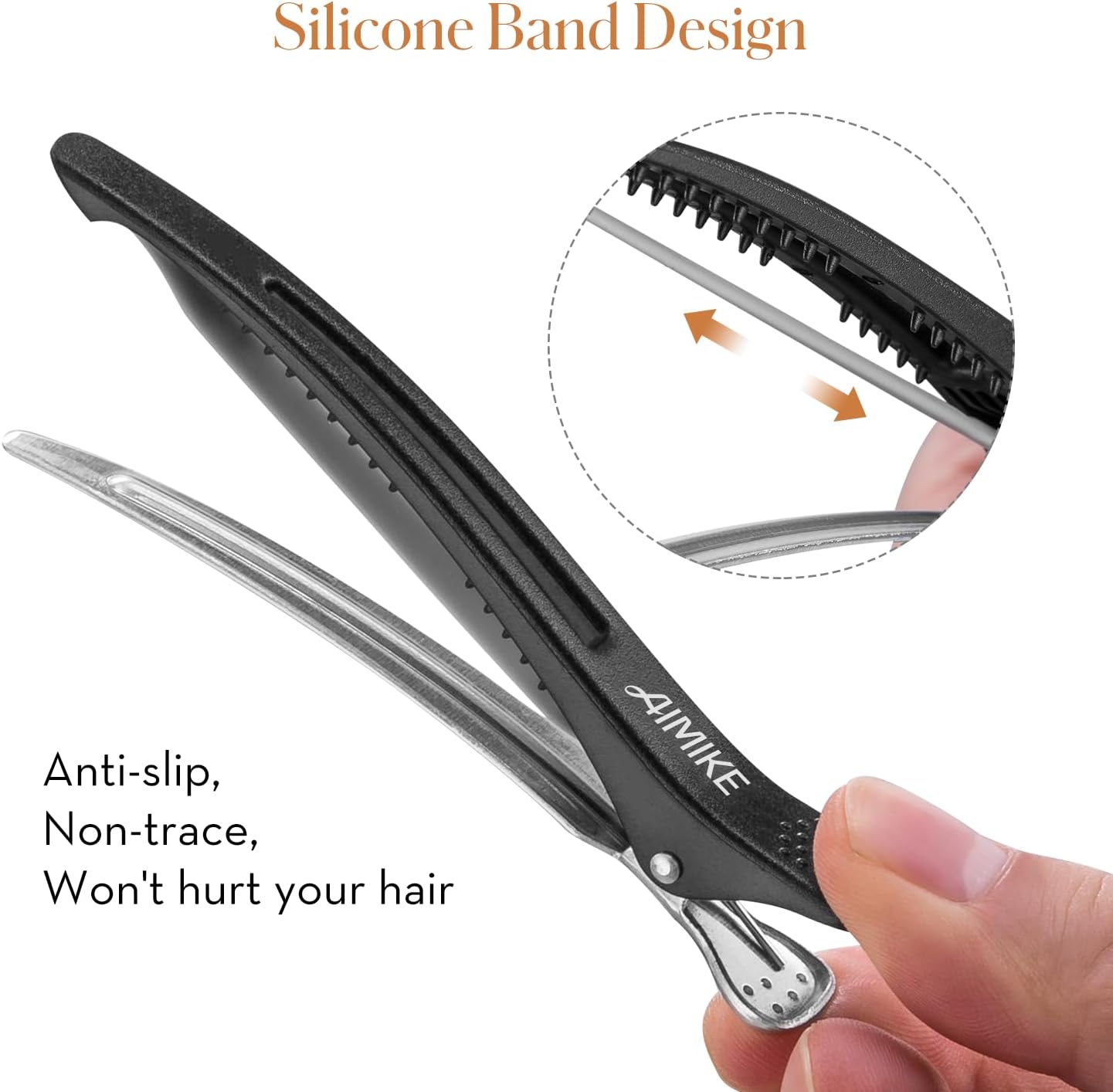 AIMIKE - Pince cheveux crocodile - 6pcs - antidérapantes, sans trace