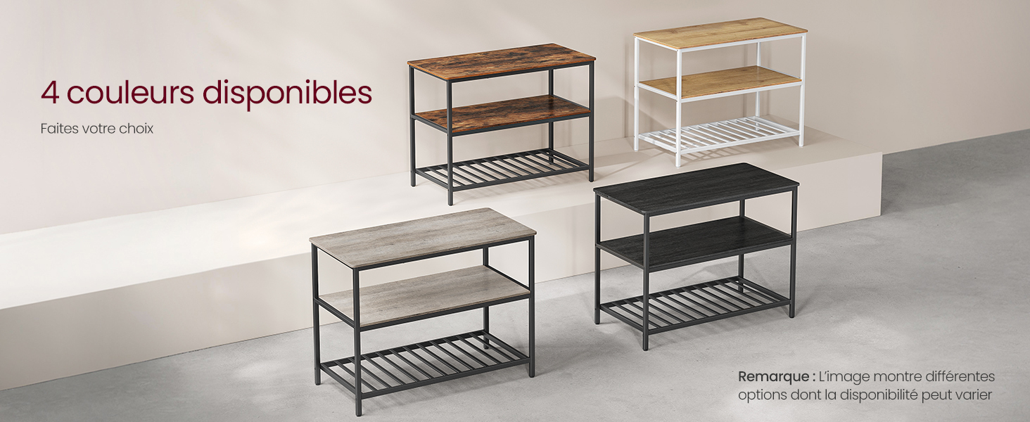 un ensemble d'étagères en métal avec une étagère sur le dessus.