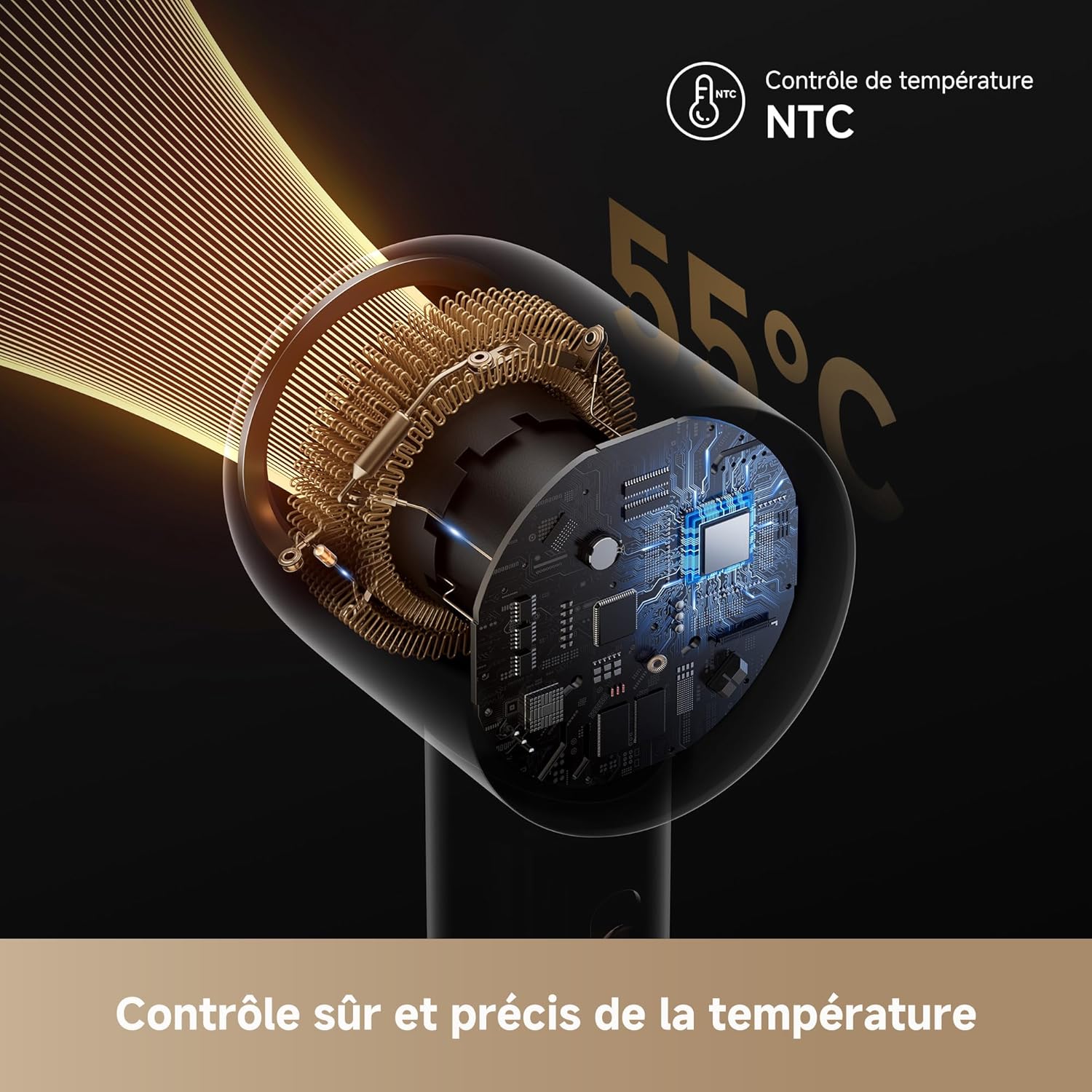 Dreame - Hair Glory Mix - 336g - 110 000tr/min, 3 embouts, ions, NTC