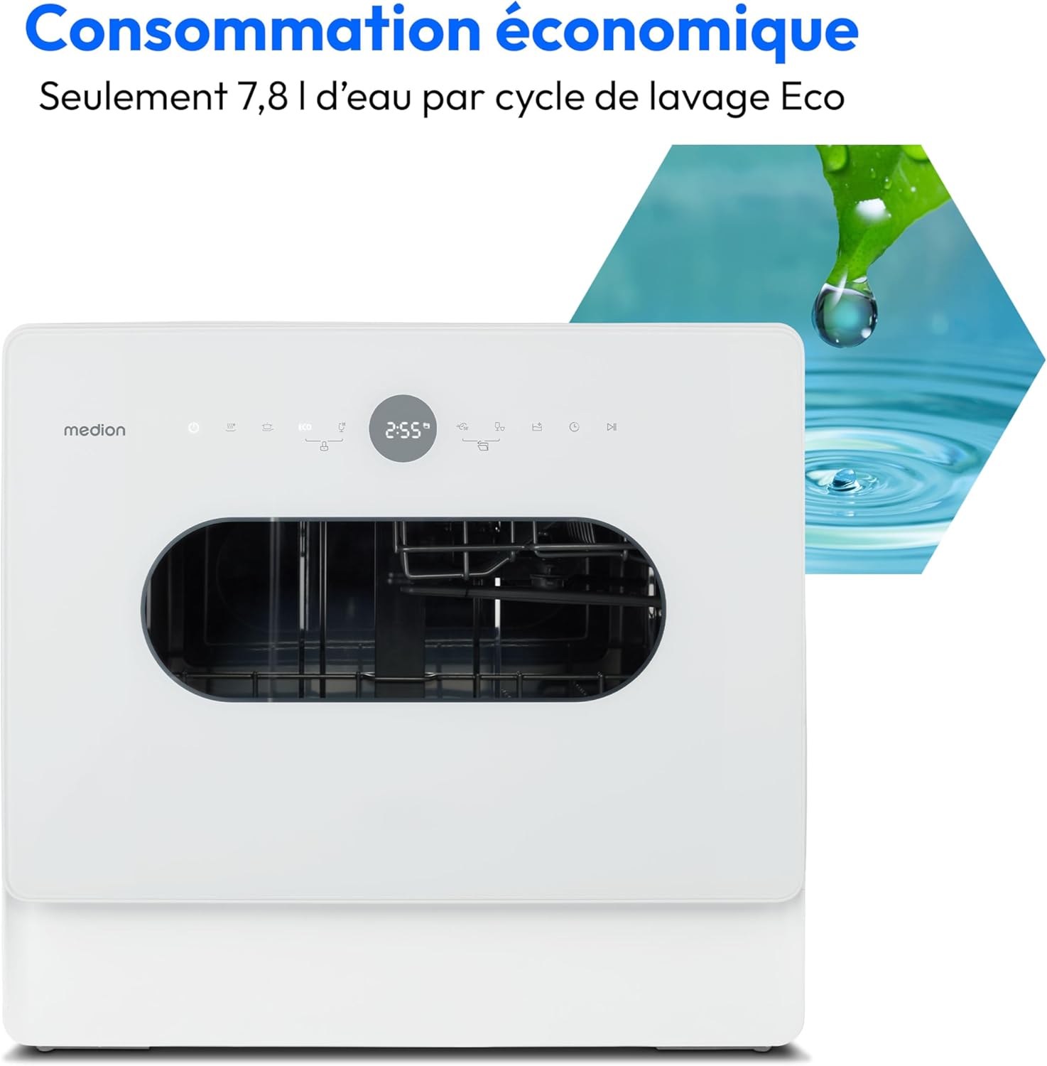 Medion - mini lave-vaisselle compact, 5 couverts, 7 programmes, DWT51