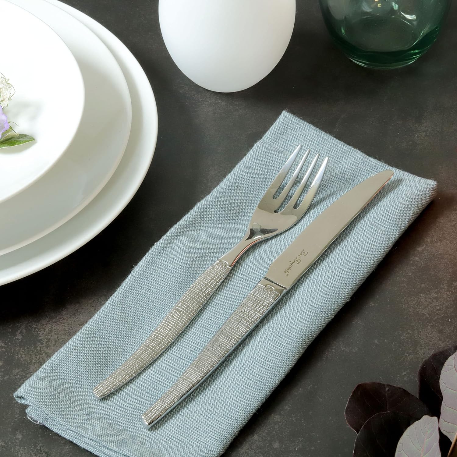 Lou Laguiole - Jet Bloc 6 couteaux steak, inox 13 C, 9x5x12 cm, bois