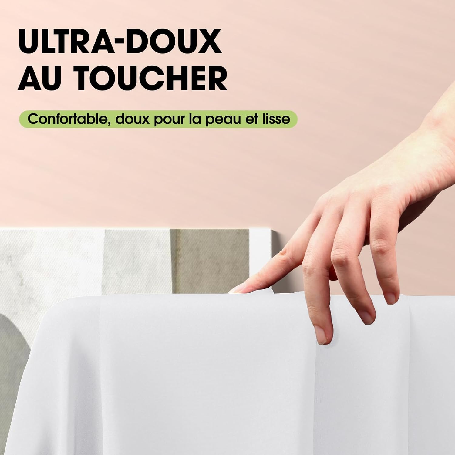 Pureegg - Nappe rectangulaire lot de 2, 140x240cm, tissu lavable