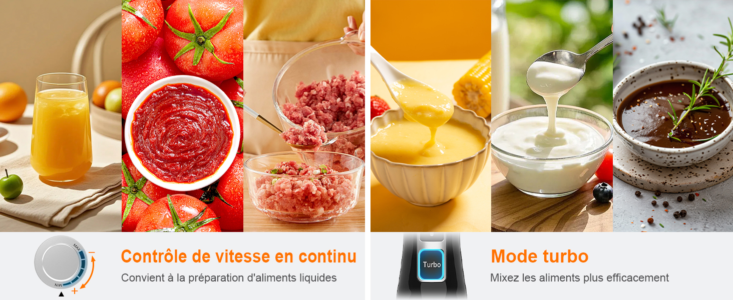 Un collage horizontal de photos colorées de plats et de boissons montrant divers plats, boissons et ingrédients disposés en petits segments carrés sur un fond clair.