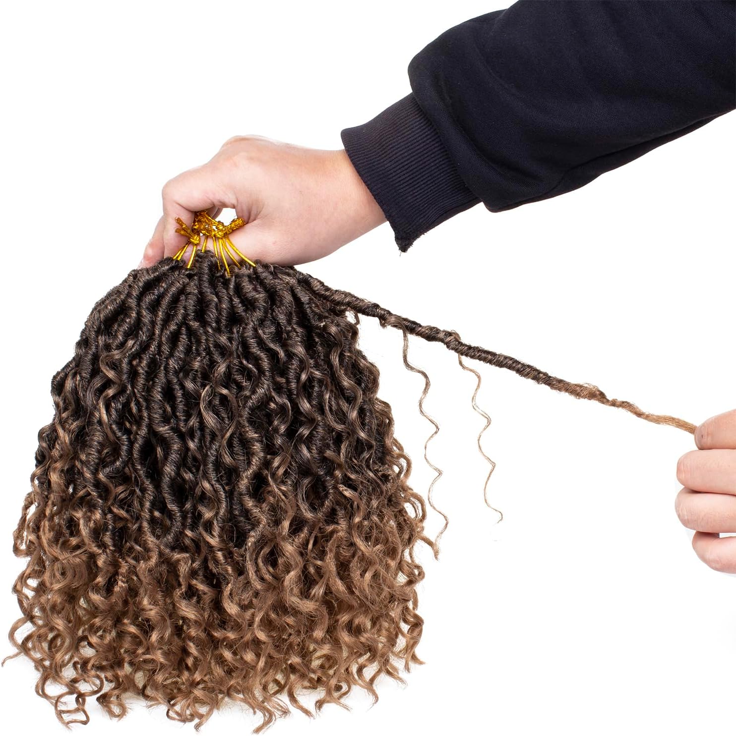 Xtrend - Ombre Goddess Faux Locs - 10 pouces - extensions synthétiques, 8 paquets, 14 mèches par paquet, style bohème, T