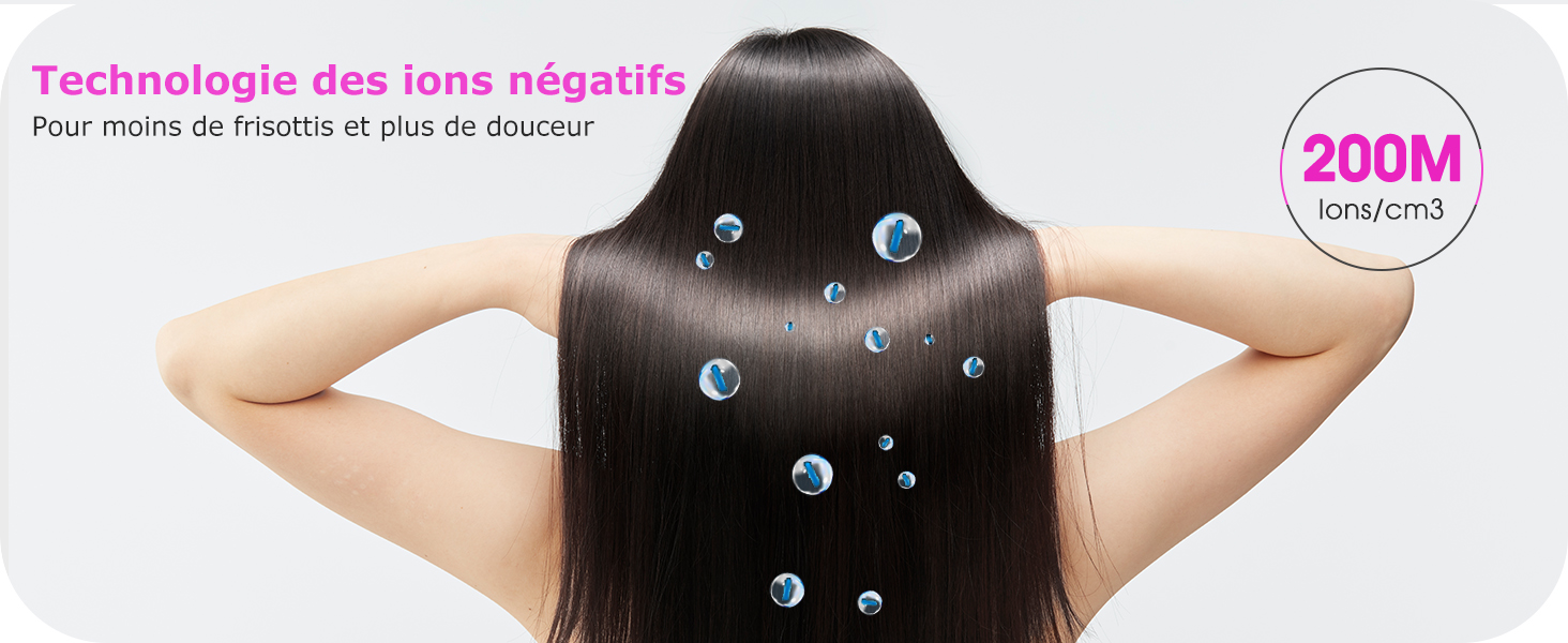 Technologie à ions négatifs: pour des cheveux sains et brillants