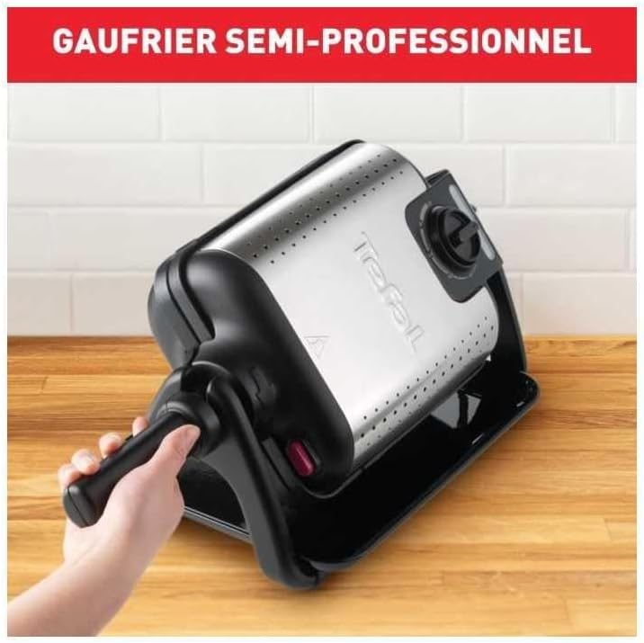 Tefal - King Size Gaufrier, 1200W, poignée rotative, nettoyage facile, WM756D12