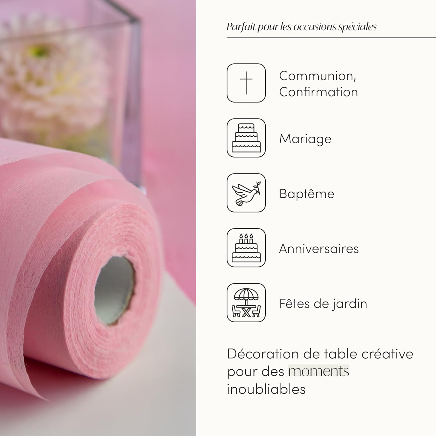 100%Mosel - Chemin de table non-tissé - 30x250cm - décorations événements