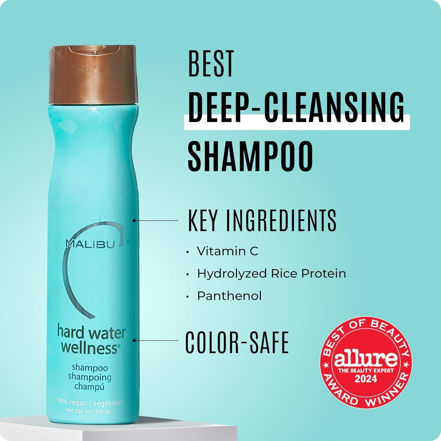 Malibu C - kit bien-être eau dure, shampoing 9oz, soin 9oz, traitement 0,17oz