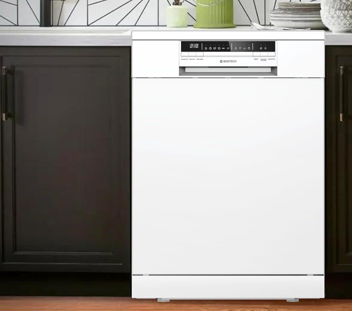 GEDTECH - lave-vaisselle 15 cv, 42 dB, départ différé, eco, blanc, GLV1542WH