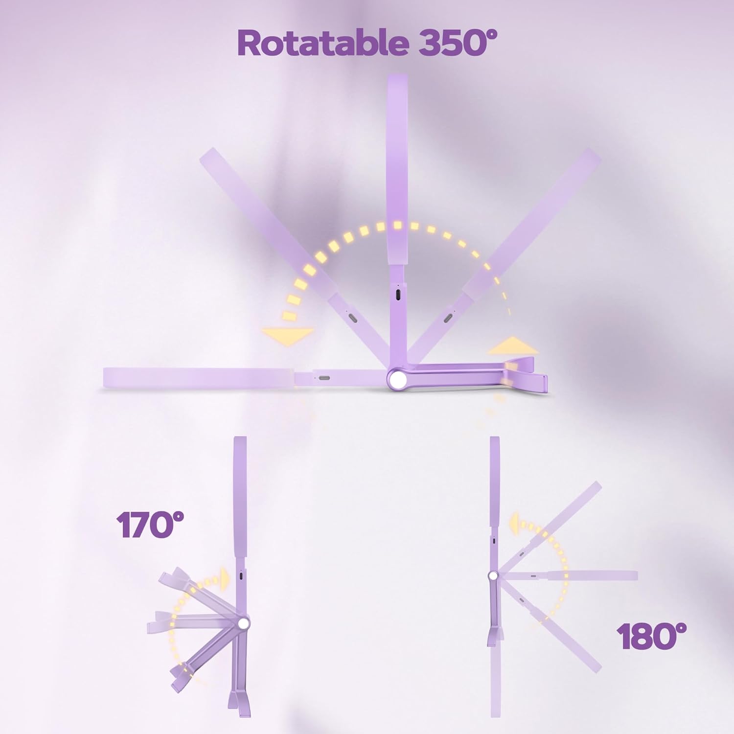 B Beauty Planet - miroir maquillage double face 30x/1x, pliable, éclairage LED, violet