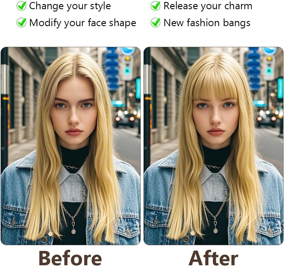 LOPHE - Frange à clip tressée - cheveux humains - Or - Air Bangs