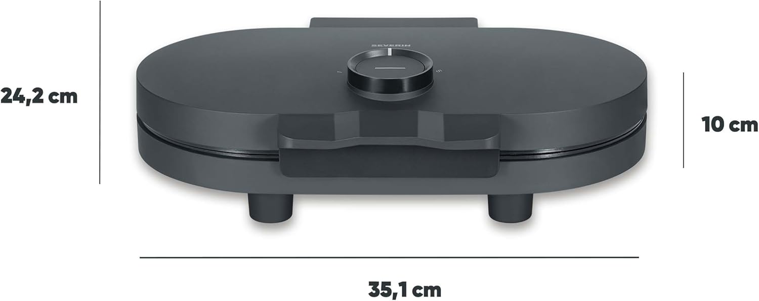 Severin - Gaufrier Duo compact, 1200W, 2 plaques antiadhésives, WA 2119