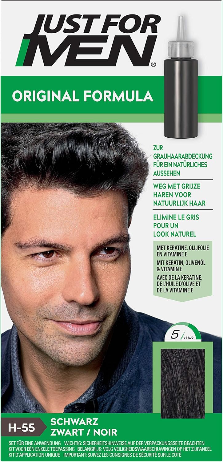 Just For Men - coloration cheveux homme, kératine, vitamine E, sans ammoniaque, Noir H55