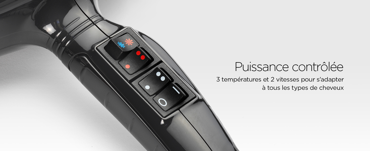 BaByliss, Sèche-cheveux, Air Pro 2200, 6719DE, concentrateur, diffuseur, fabrication italienne