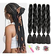 ShowJarlly Rajout Meches Tresse Cheveux, 24"Ombre Jumbo Braids Tresse,5 Paquets Meches Pour Tress...